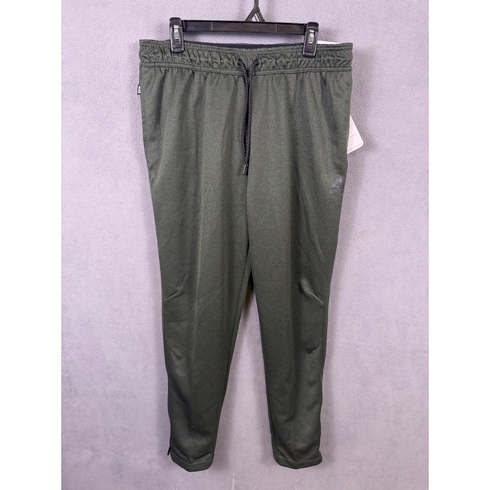 Reebok Mens L Interlock Track Pants Rosin Heather Green Reflectivity Running Gym